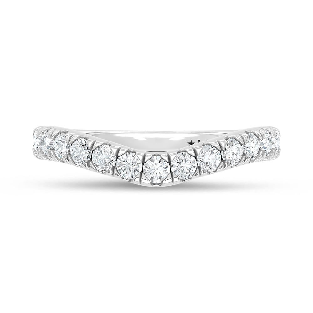 14K White Gold 1/2 Ct.Tw. Diamond Curve Band