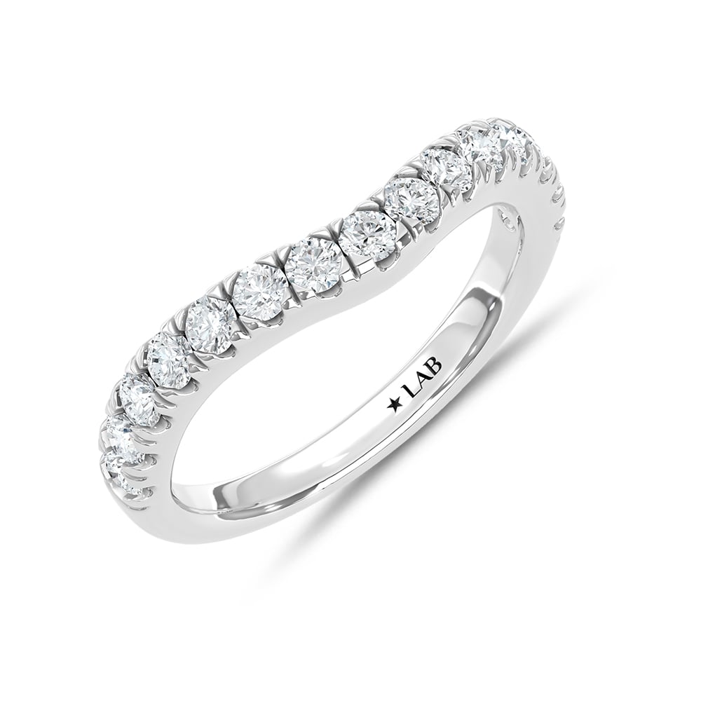 14K White Gold 1/2 Ct.Tw. Diamond Curve Band