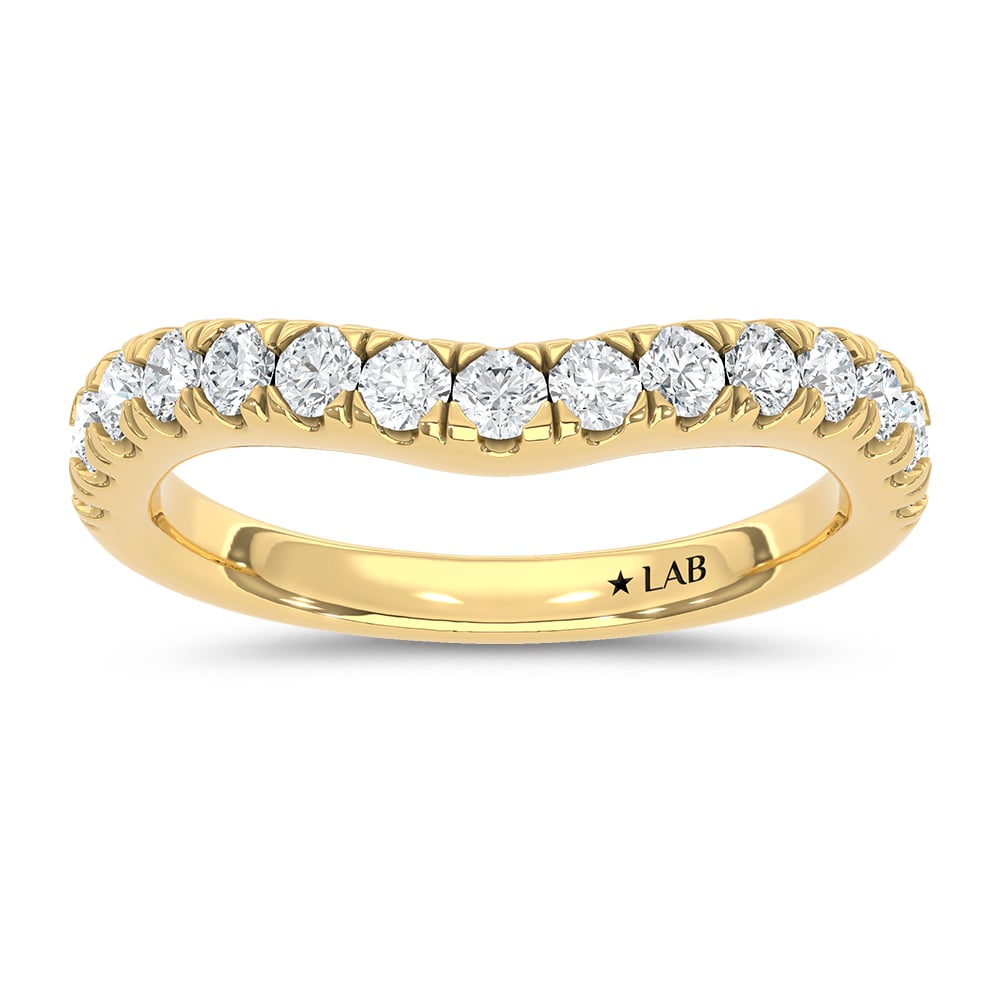 14K Yellow Gold 1/2 Ct.Tw. Diamond Curve Band