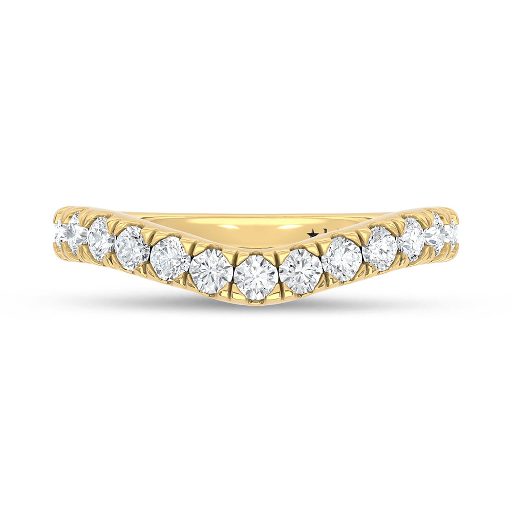 14K Yellow Gold 1/2 Ct.Tw. Diamond Curve Band