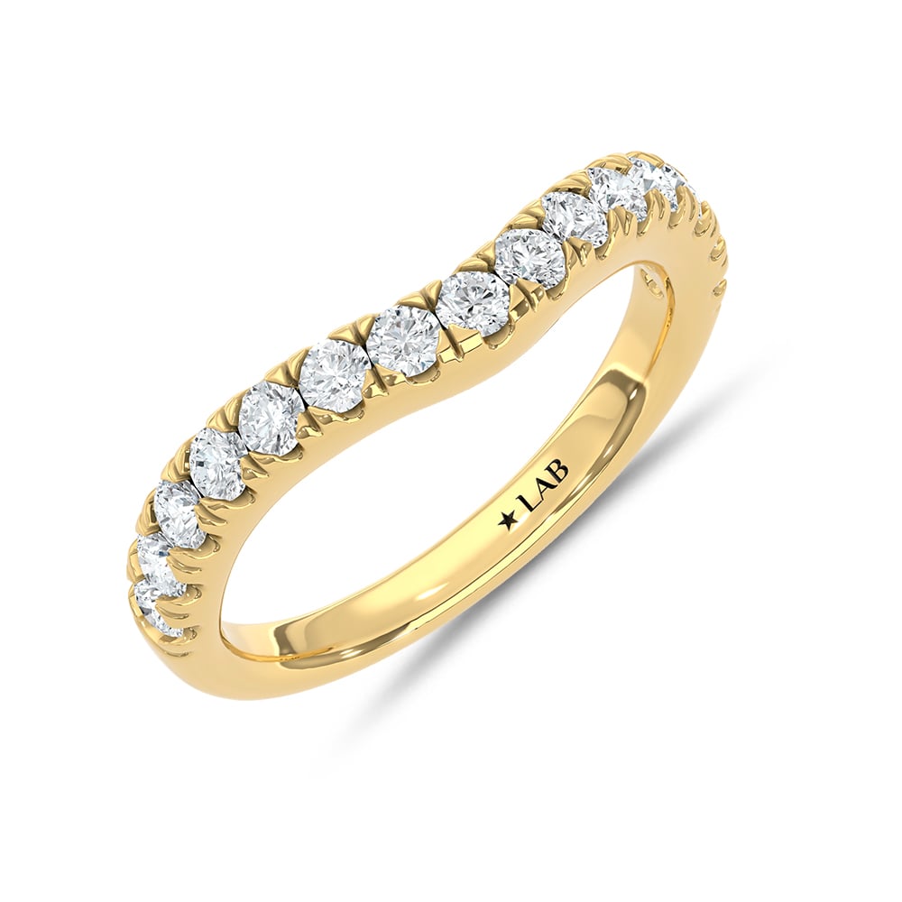 14K Yellow Gold 1/2 Ct.Tw. Diamond Curve Band