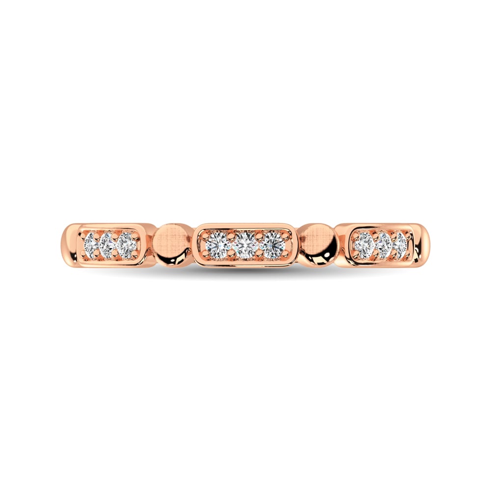 14K Rose Gold 1/10 Ct.Tw. Diamond Stackable Band