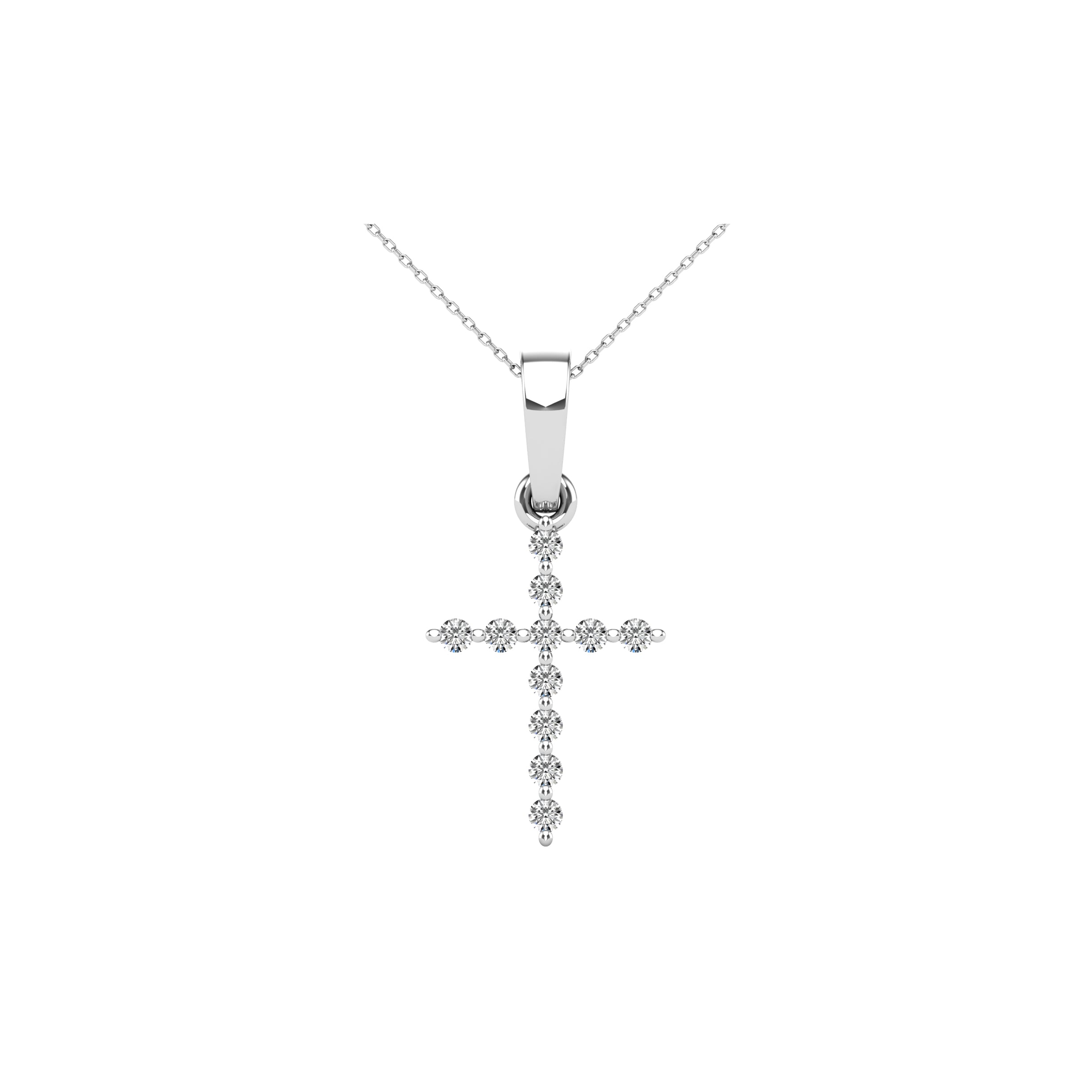 Diamond Accented Cross Pendant 1/20 Ct.Tw