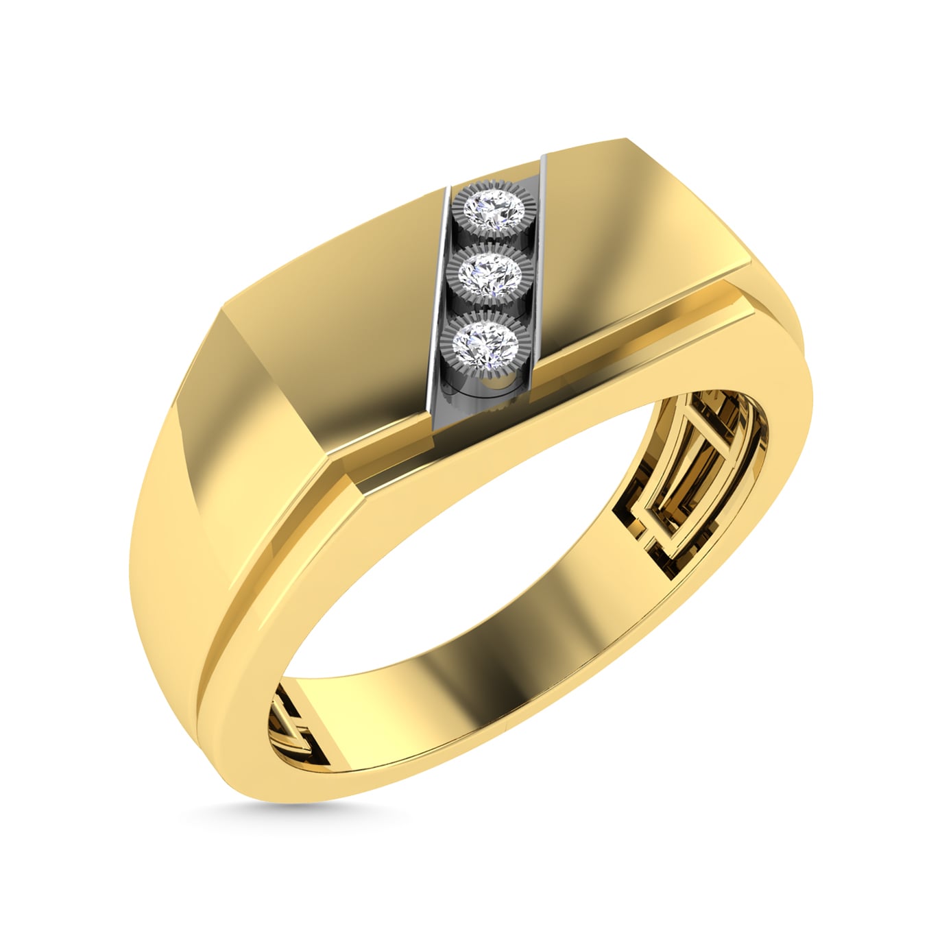 Diamond 1/50 Ct.Tw. Mens Fashion Ring in 10K Yellow Gold