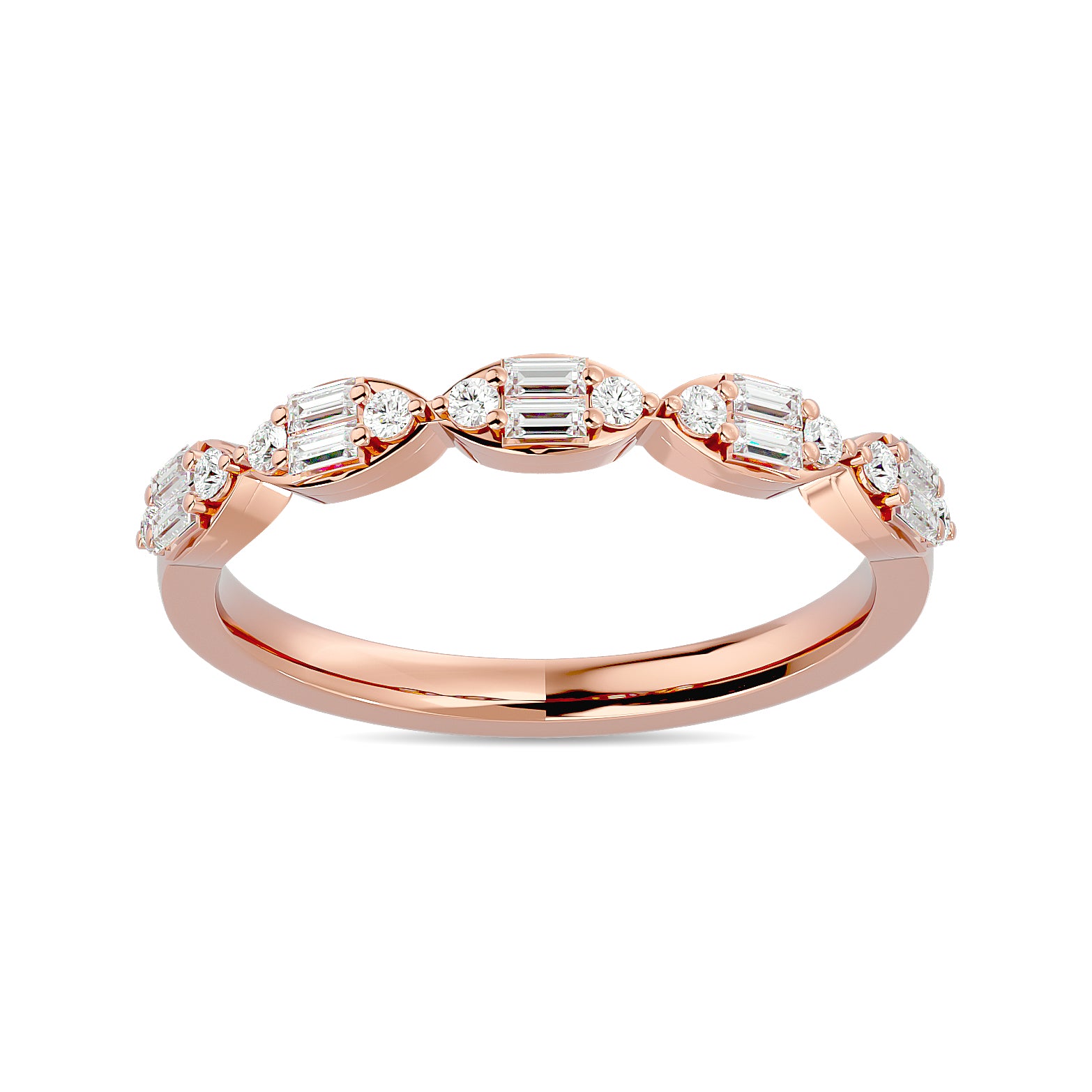 Diamond 1/4 Ct.Tw. Stack Band in 14K Rose Gold