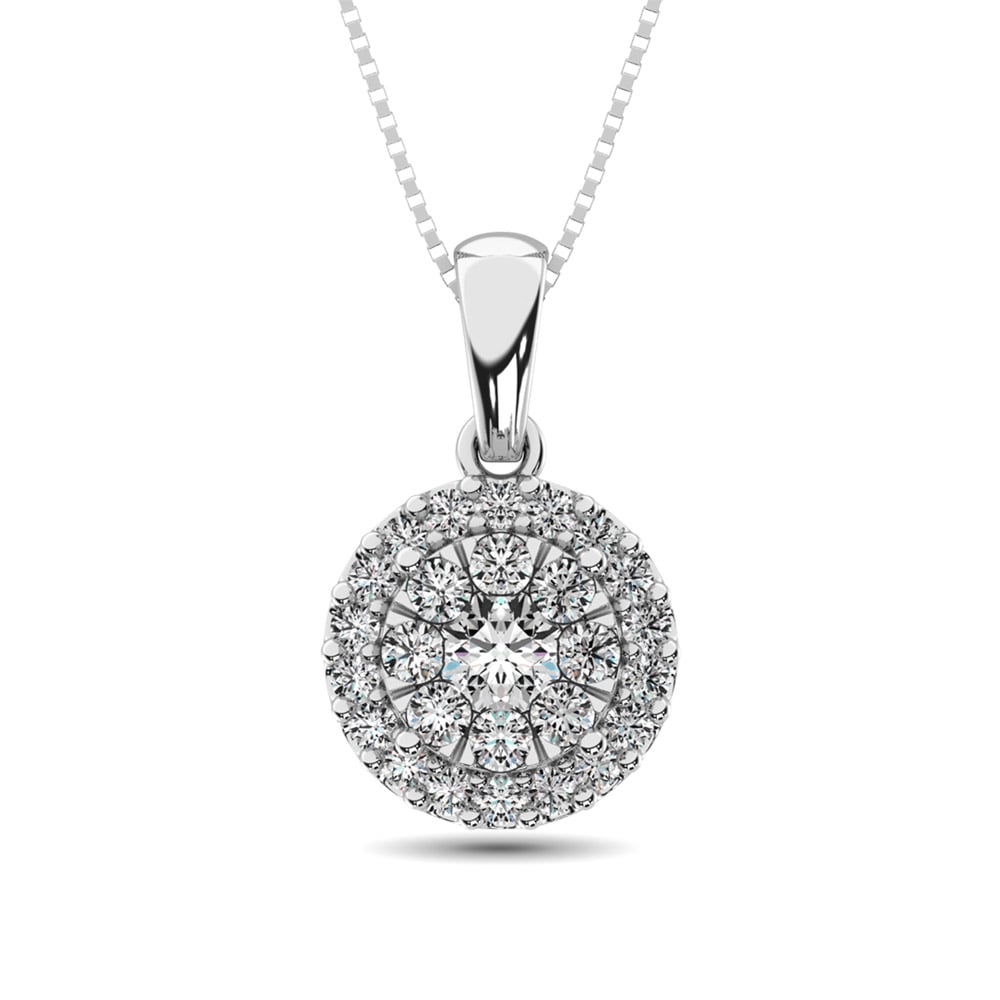 Diamond Fashion Pendant 5/8 Ct.tw Round Cut in 14K White Gold