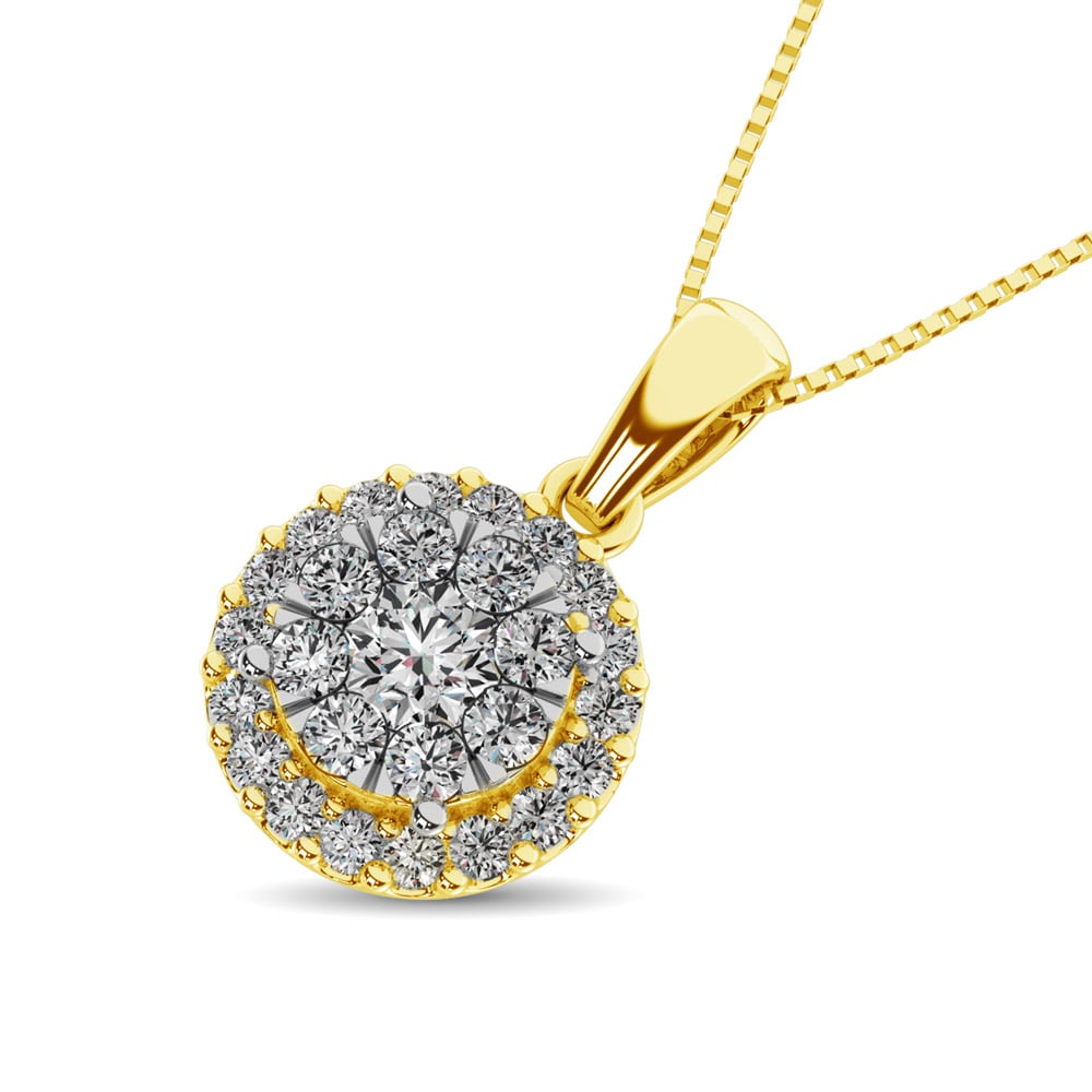 Diamond Fashion Pendant 5/8 Ct.tw Round Cut in 14K Yellow Gold