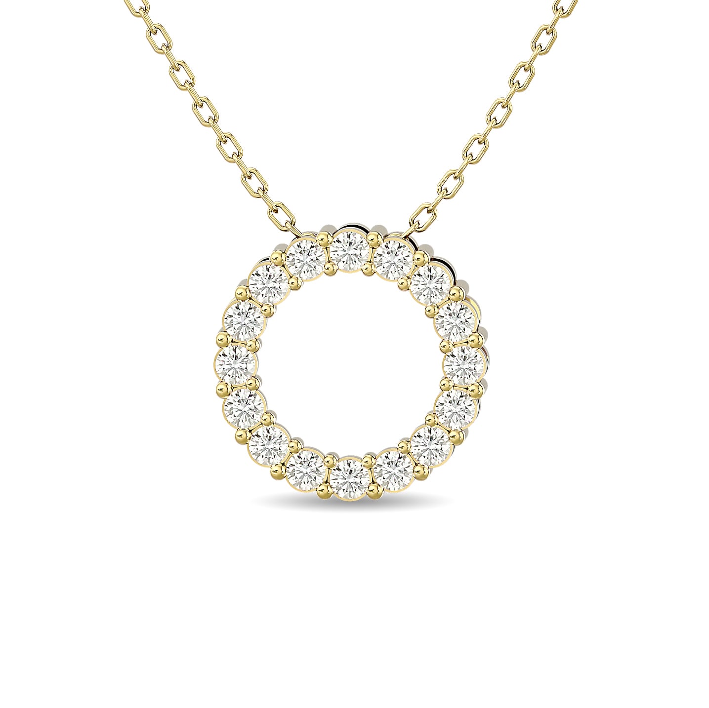 Diamond 1/4 Ct.Tw. Circle Pendant in 14K Yellow Gold