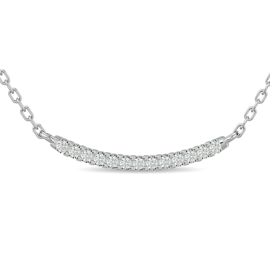 Diamond Round Cut Fashion Necklace 1/6 Ct.tw in 10K White Gold
