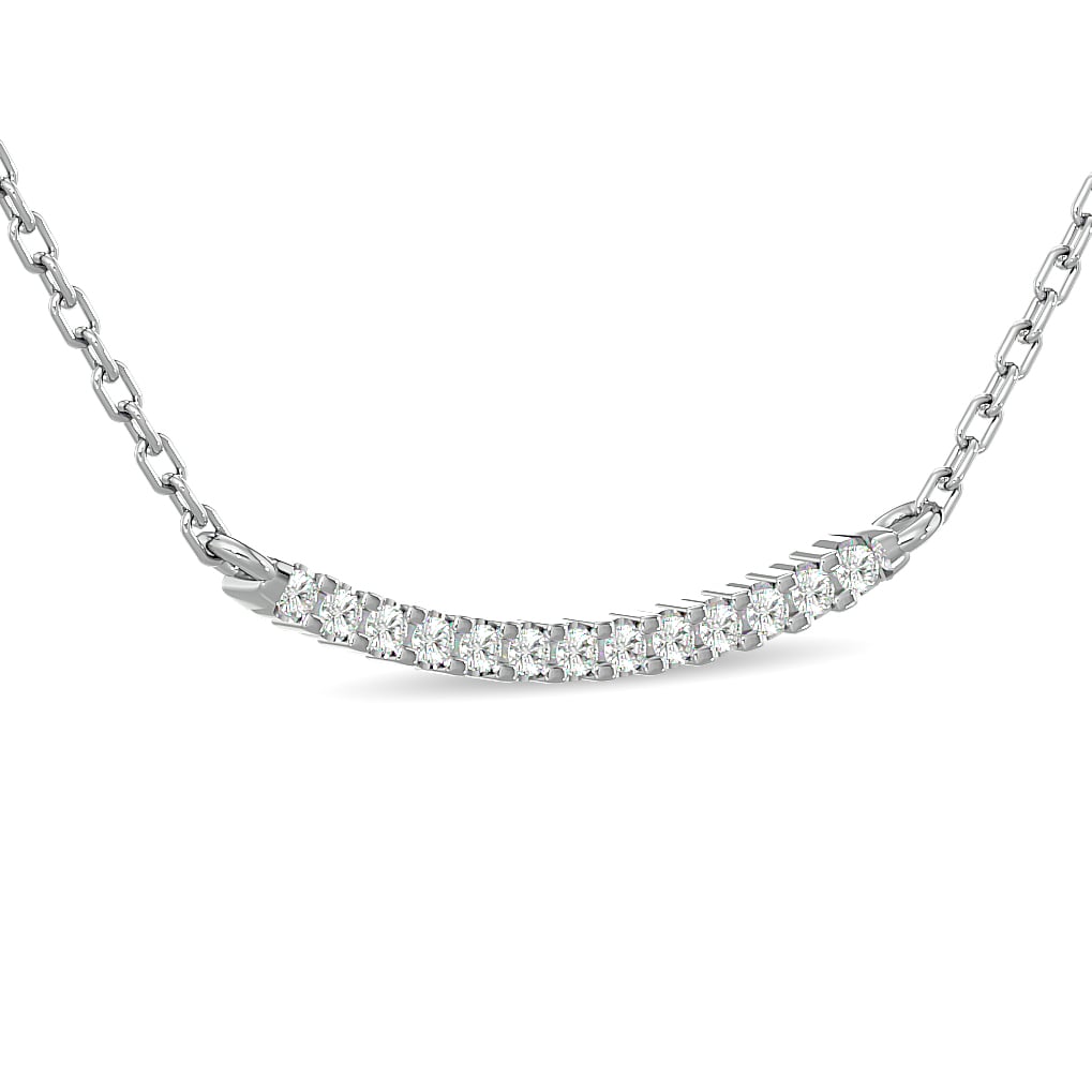 Diamond Round Cut Fashion Necklace 1/6 Ct.tw in 10K White Gold