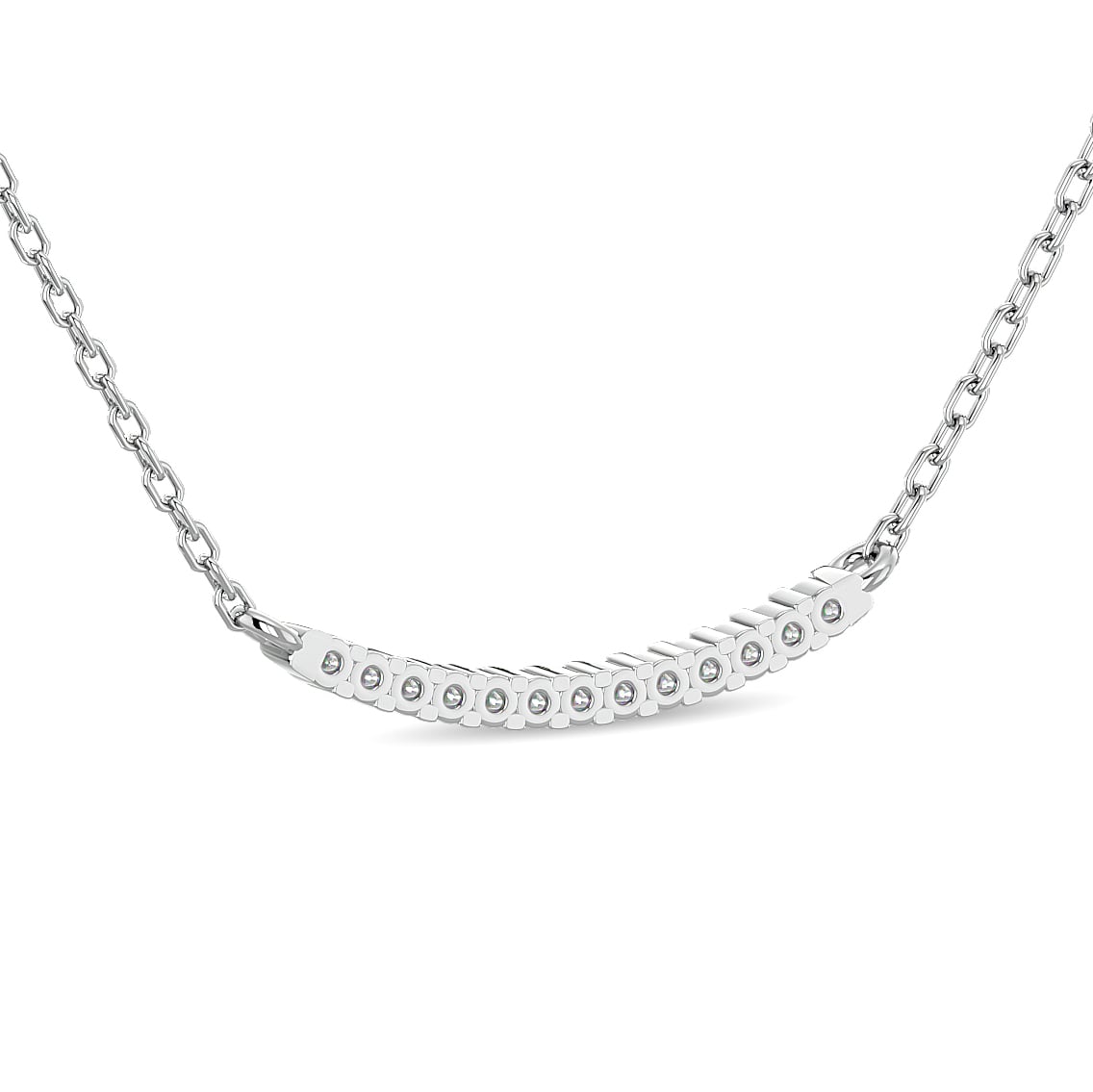 Diamond Round Cut Fashion Necklace 1/6 Ct.tw in 10K White Gold