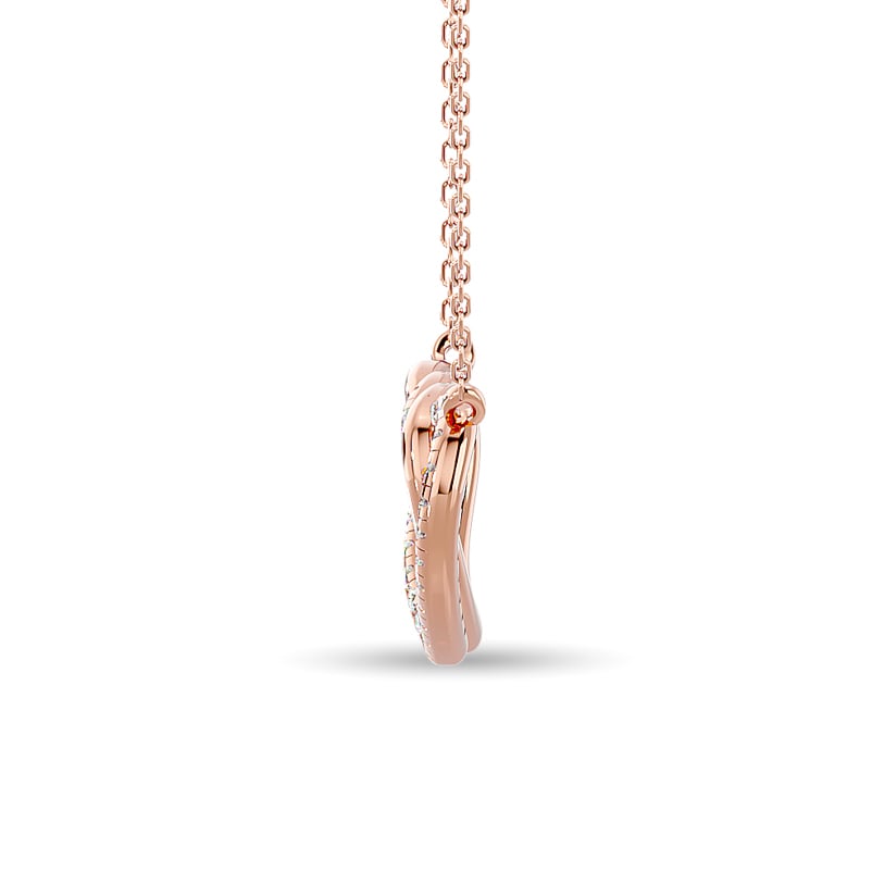 Diamond Duel Heart Fashion Necklace 1/8 Ct.tw in 10K Rose Gold