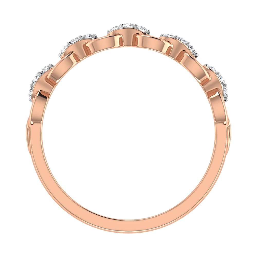 10K Rose Gold 1/10 Ct.Tw. Diamond Fashion Ring
