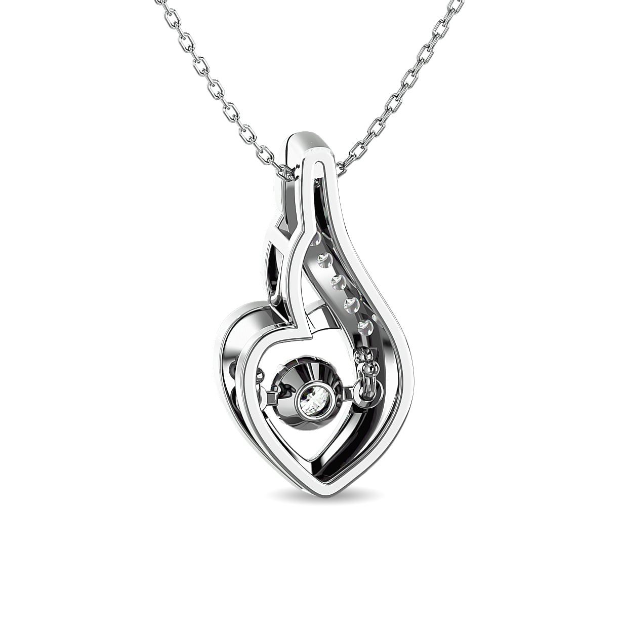 Diamond 1/8 Ct.tw Heart Pendant  in 10K White Gold