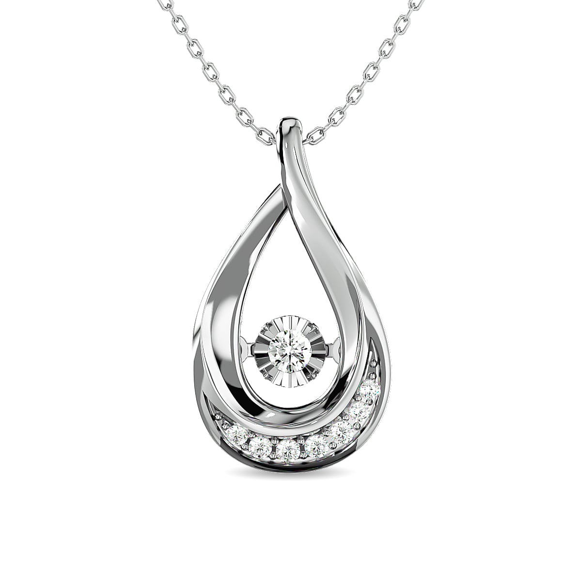 Diamond 1/10 Ct.tw Fashion Pendant  in 10K White Gold