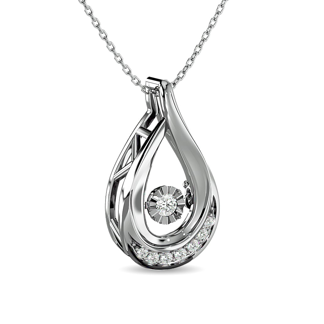 Diamond 1/10 Ct.tw Fashion Pendant  in 10K White Gold