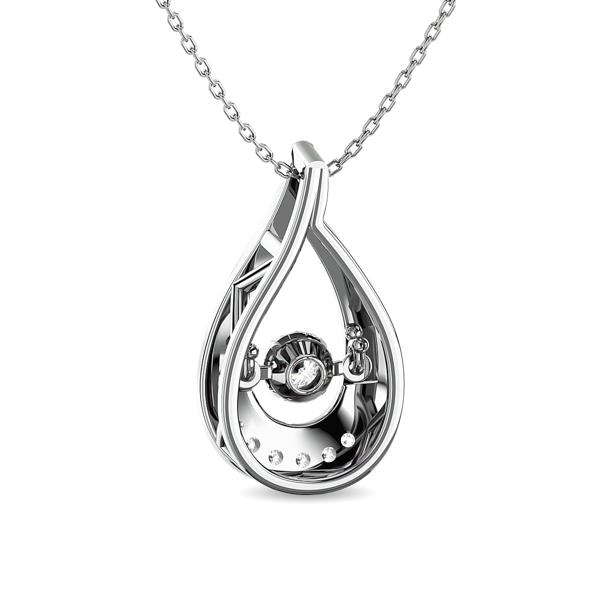 Diamond 1/10 Ct.tw Fashion Pendant  in 10K White Gold