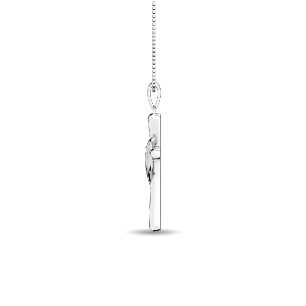 Diamond 1/20 Ct.tw Heart and Cross in Sterling Silver