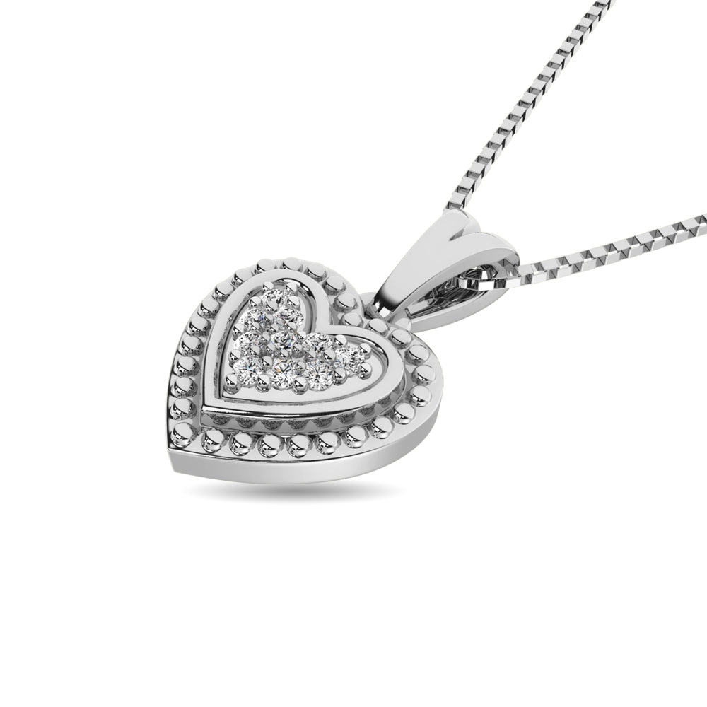 Diamond 1/50 Ct.tw Heart Pendant in Sterling Silver