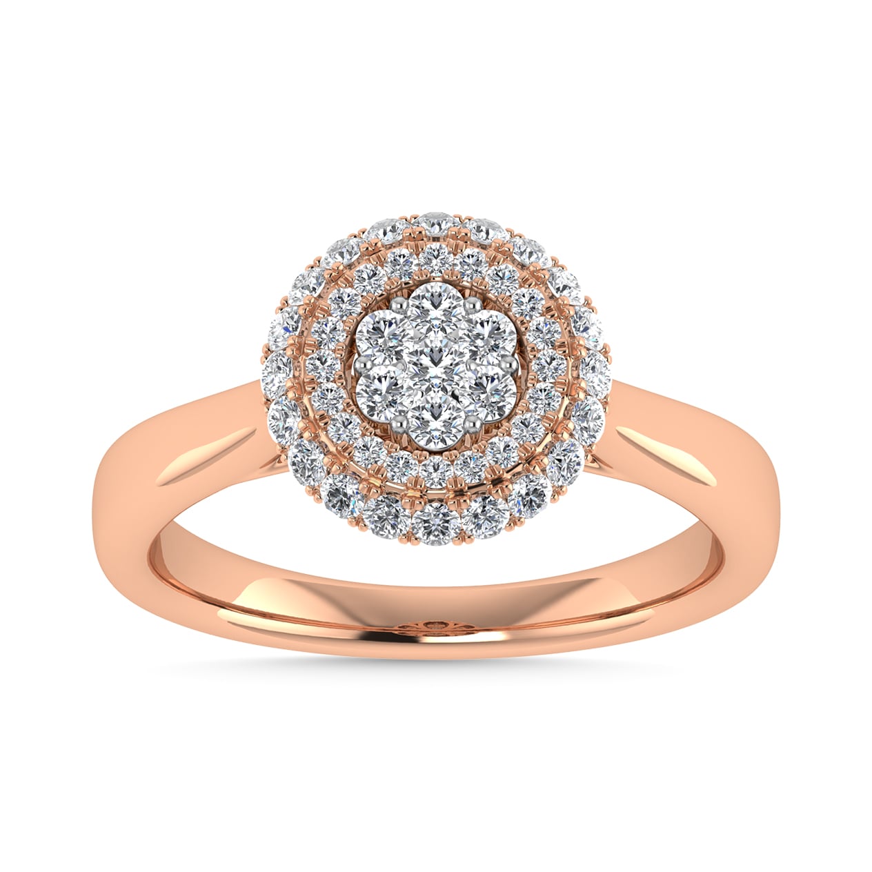 Diamond 1/2 Ct.Tw. Cluster Fashion Ring in 14K Two Tone