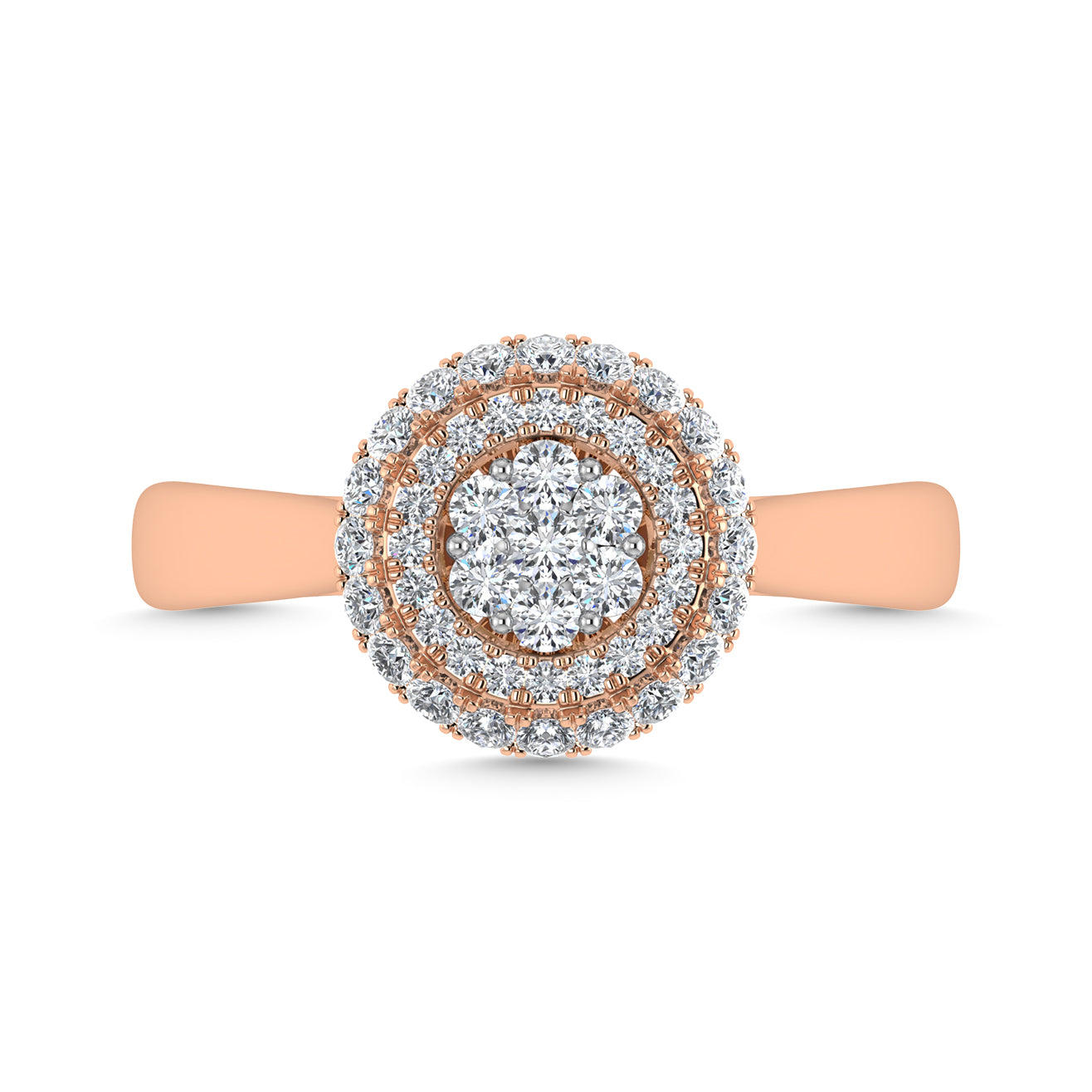 Diamond 1/2 Ct.Tw. Cluster Fashion Ring in 14K Two Tone