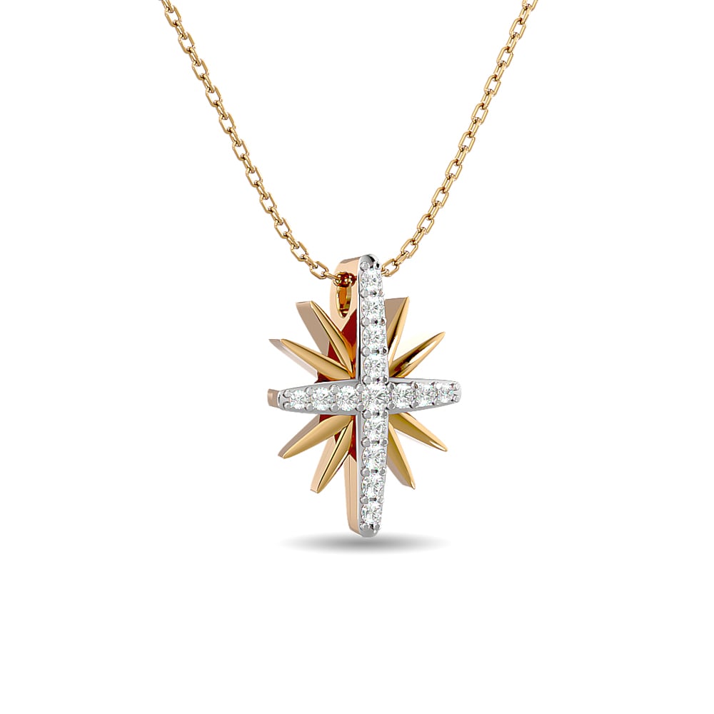 Diamond 1/8 Ct.tw Star Pendant in 10K Yellow Gold