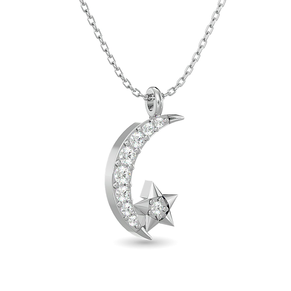 10KT WHITE GOLD 1/10CT.TW DIAMOND PENDANT