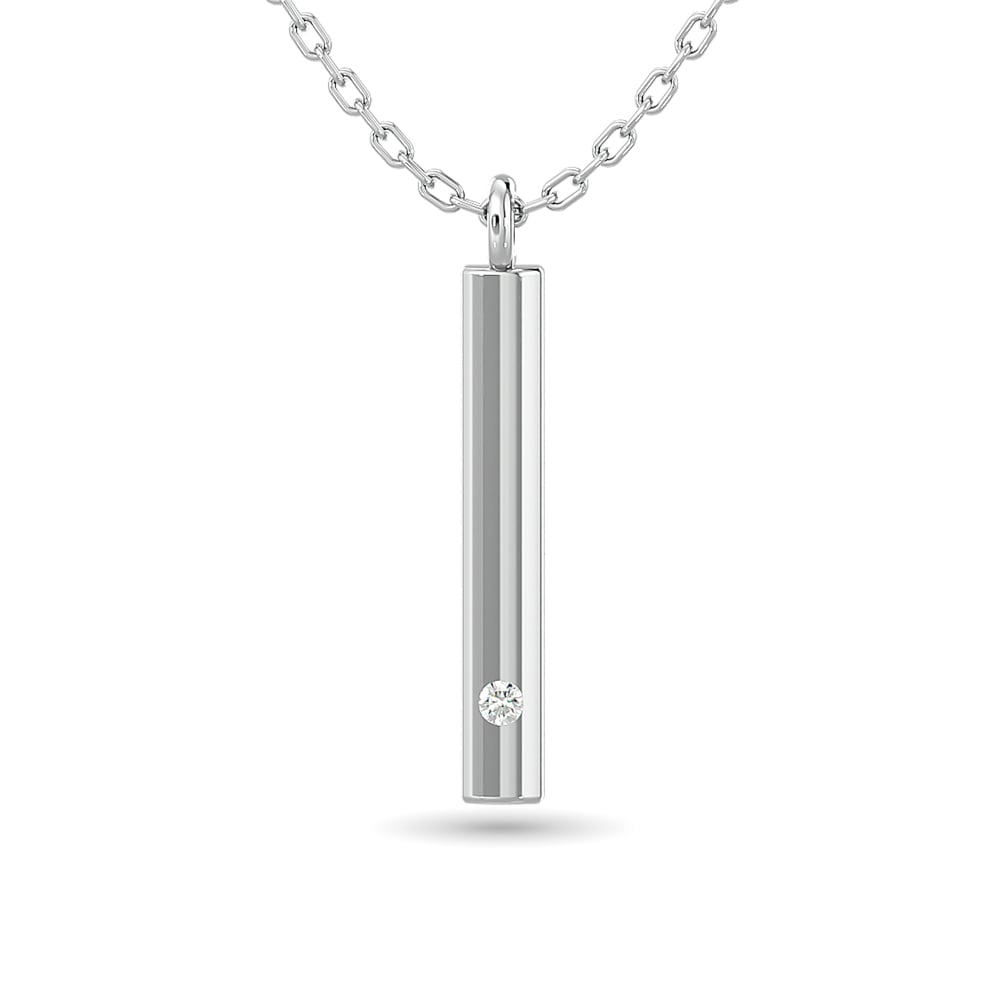 Diamond Bar Pendant 1/50 Ct.tw in 10K White Gold