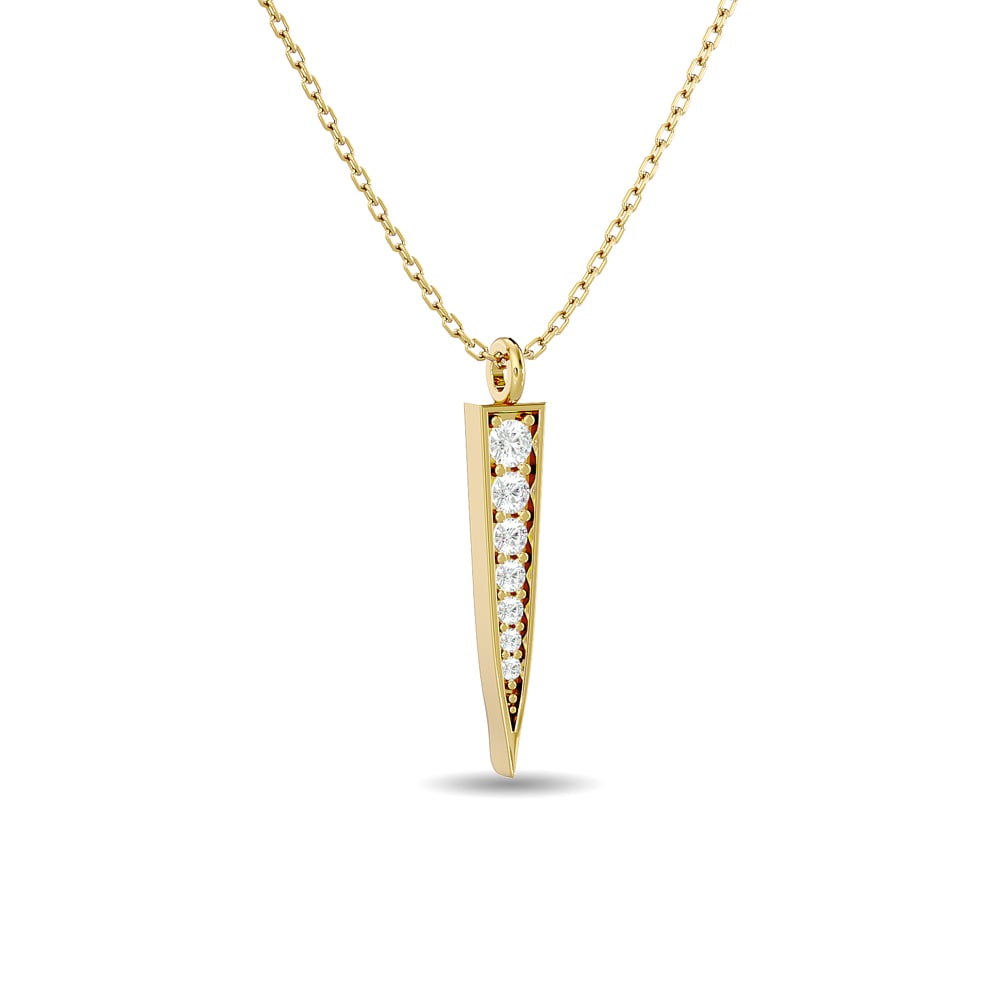 Diamond 1/10 Ct.tw Round Cut Fashion Pendant in 10K Yellow Gold