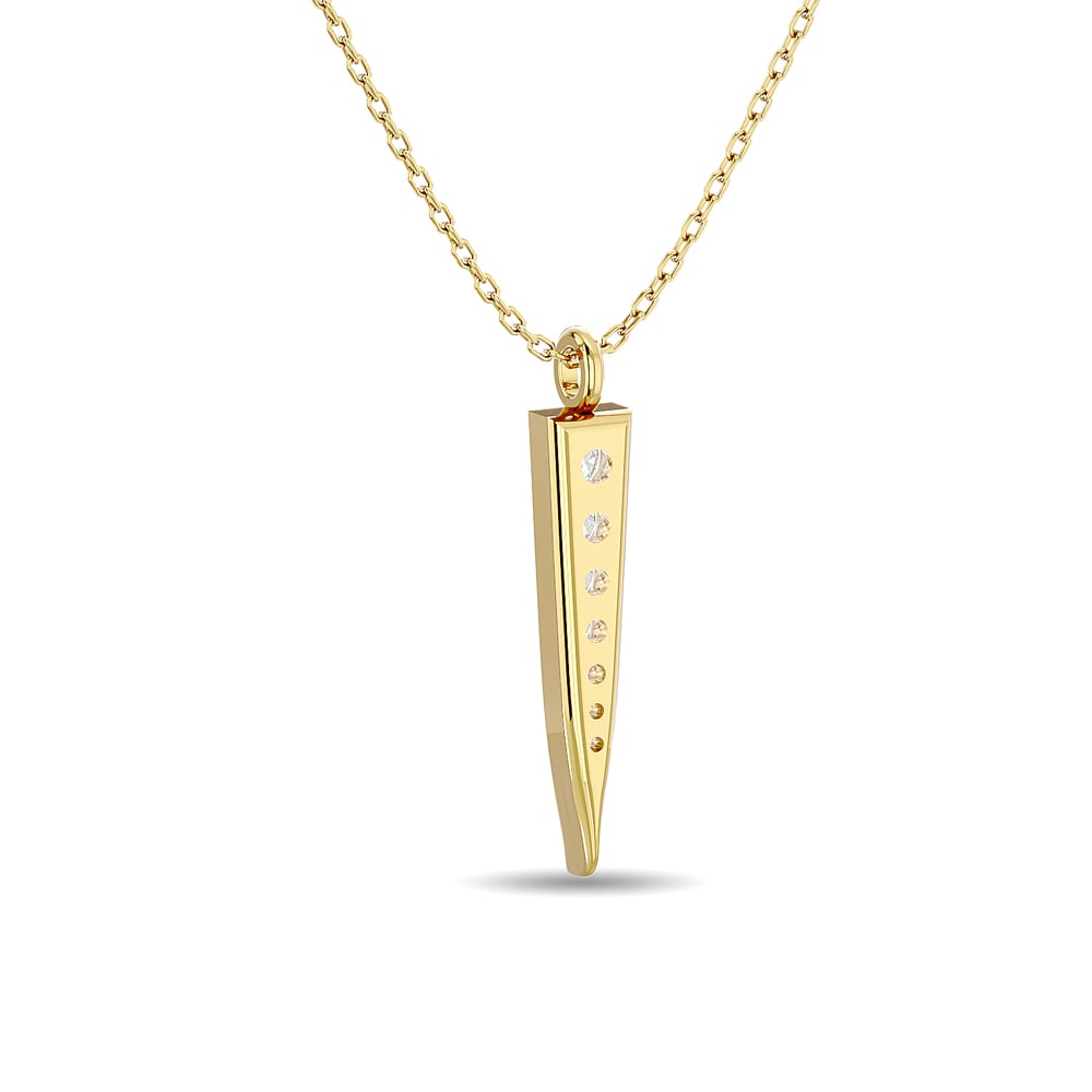 Diamond 1/10 Ct.tw Round Cut Fashion Pendant in 10K Yellow Gold