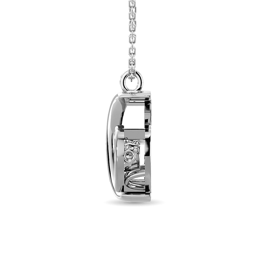 Diamond Shimmering Moon and Heart Pendant 1/20 Ct.tw in Sterling Silver