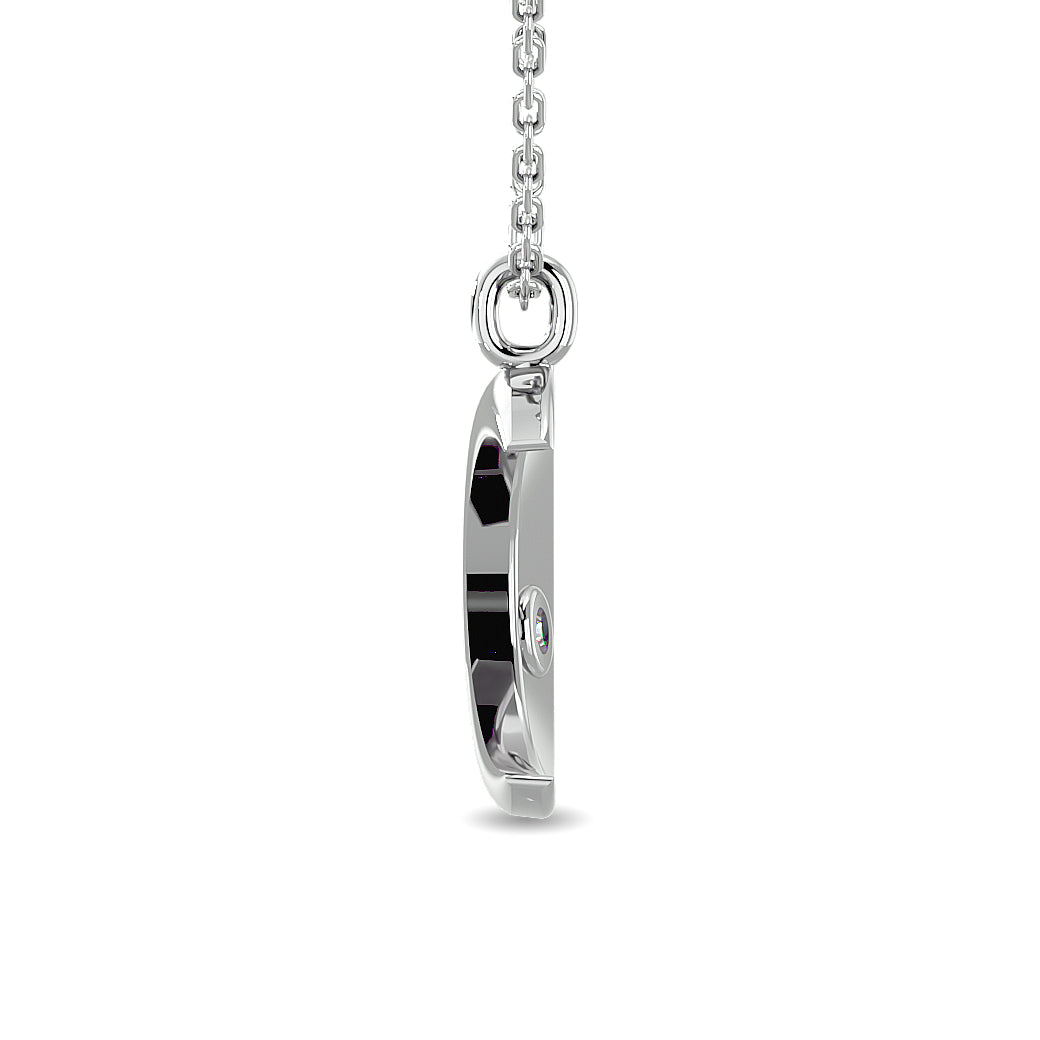 Diamond 1/20 Ct.tw Moon Pendant in Sterling Silver