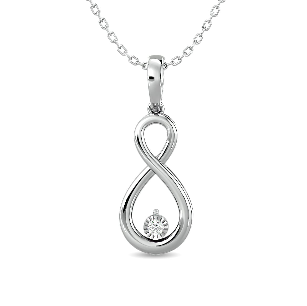 Diamond 1/20 Ct.tw Infinity Earrings in Sterling Silver