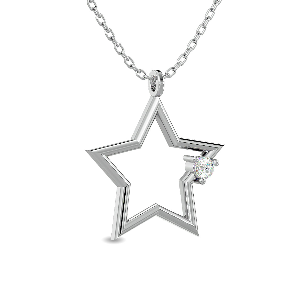 Diamond 1/20 Ct.tw Star Pendant in Sterling Silver