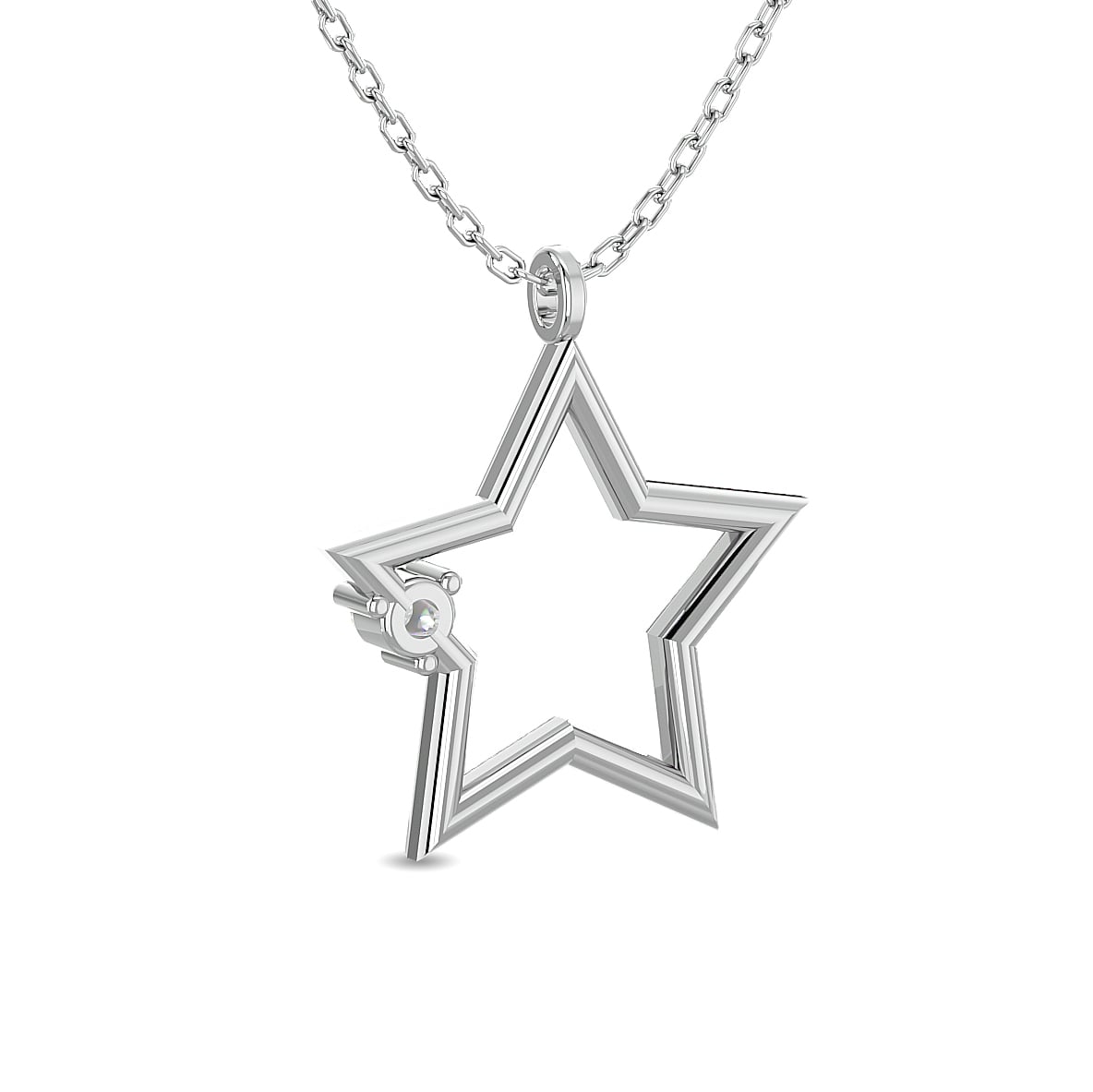 Diamond 1/20 Ct.tw Star Pendant in Sterling Silver