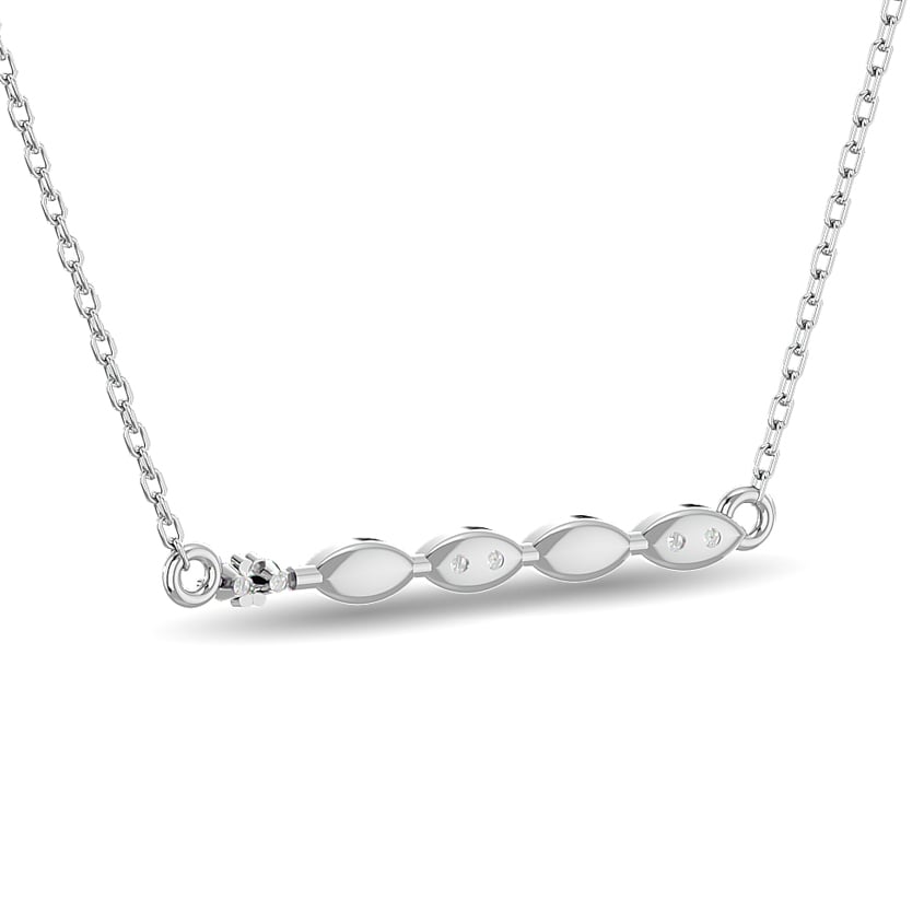 Diamond Round Cut Fashion Necklace 1/10 Ct.tw in 10K White Gold