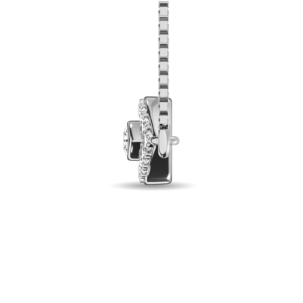 Diamond 1/10 Ct.tw Round Cut Fashion Necklace in 10K White Gold