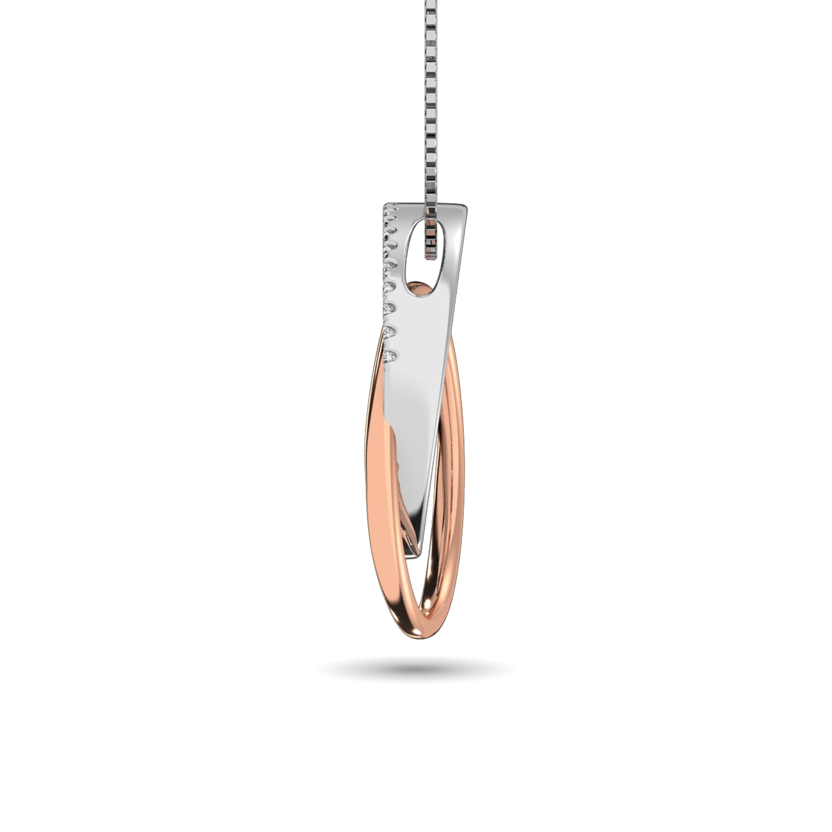 Diamond 1/6 Ct.tw Round Shape Pendant in 14K Two Tone Gold