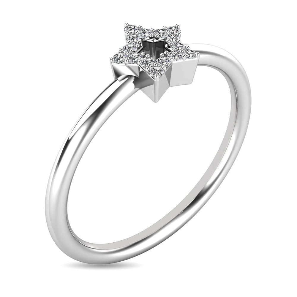 Diamond 1/20 Ct.tw Star Ring in 10K White Gold