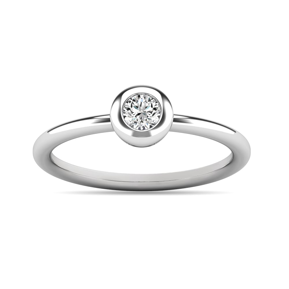Diamond 1/10 Ct.tw Bezel Set Ring in 10K White Gold