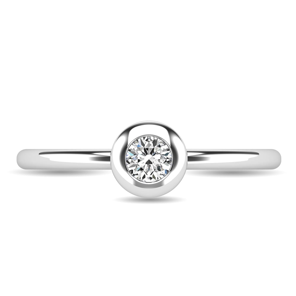 Diamond 1/10 Ct.tw Bezel Set Ring in 10K White Gold