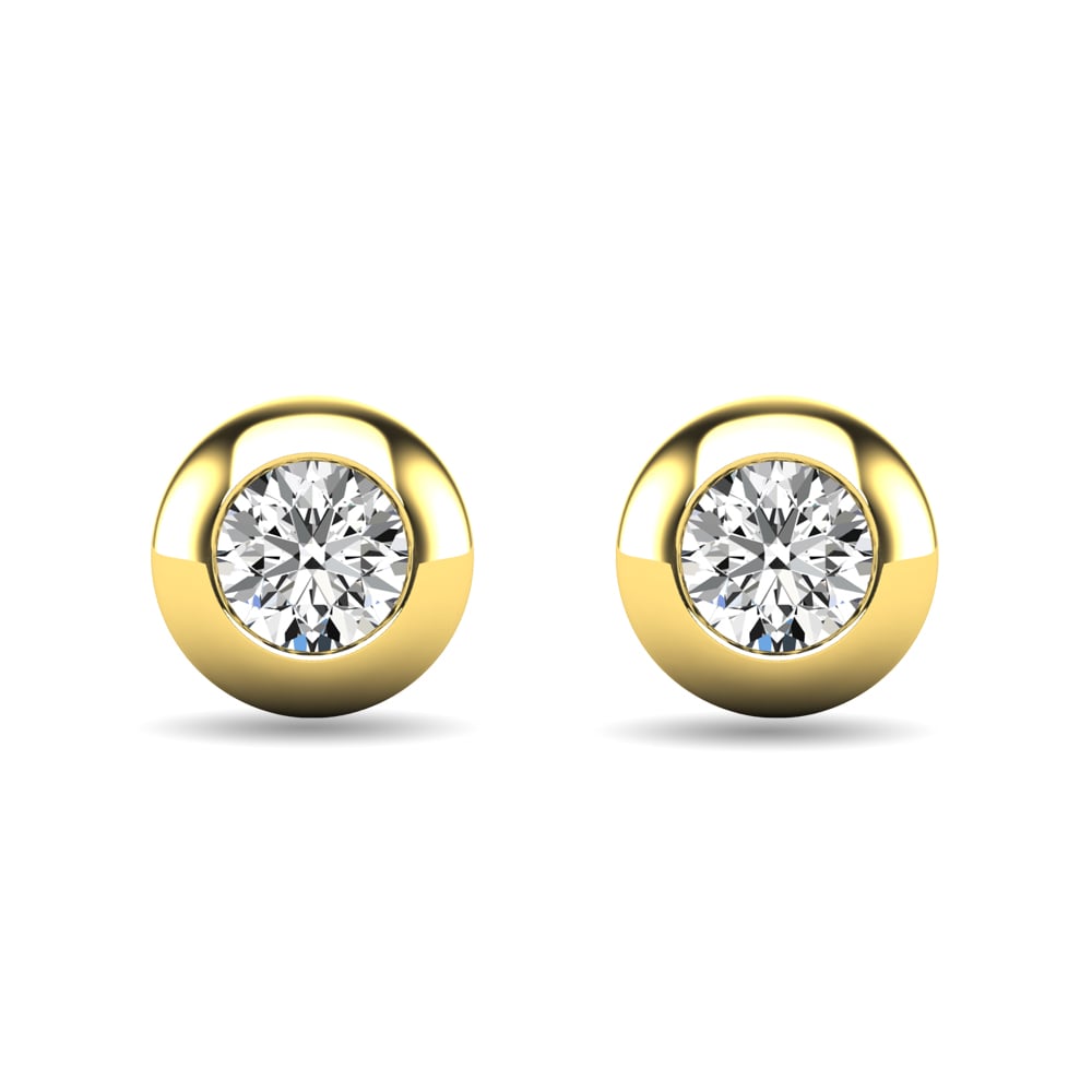 Diamond 1/10 Ct.tw Bezel Set Earrings in 10K Yellow Gold
