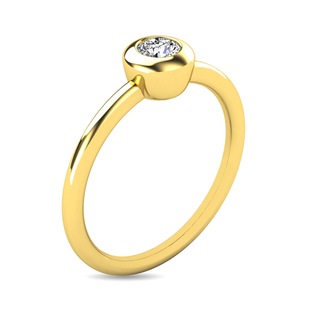 Diamond 1/10 Ct.tw Bezel Set Ring in 10K Yellow Gold