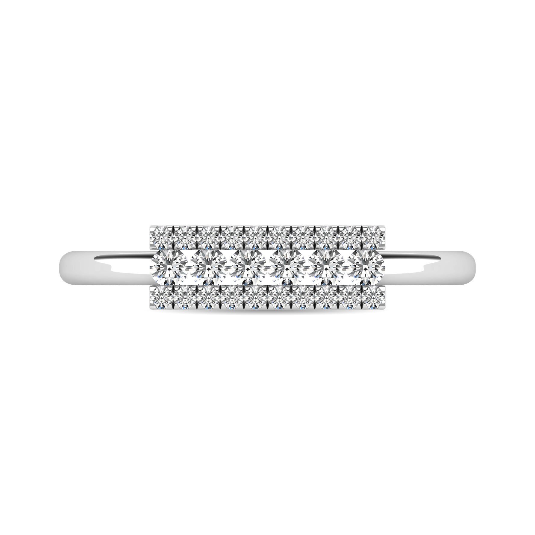Diamond 1/4 Ct.tw Bar Ring in 14K White Gold