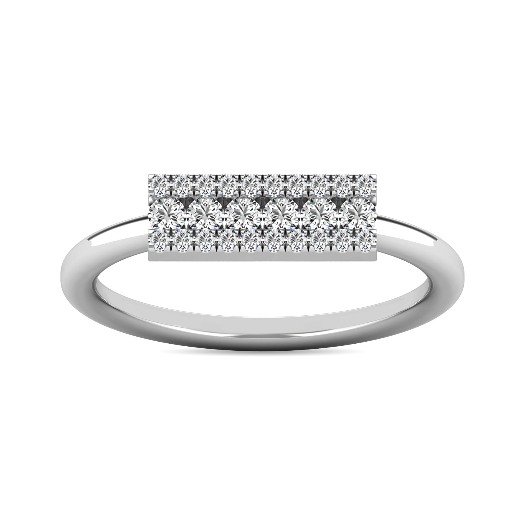 Diamond 1/4 Ct.tw Bar Ring in 14K White Gold