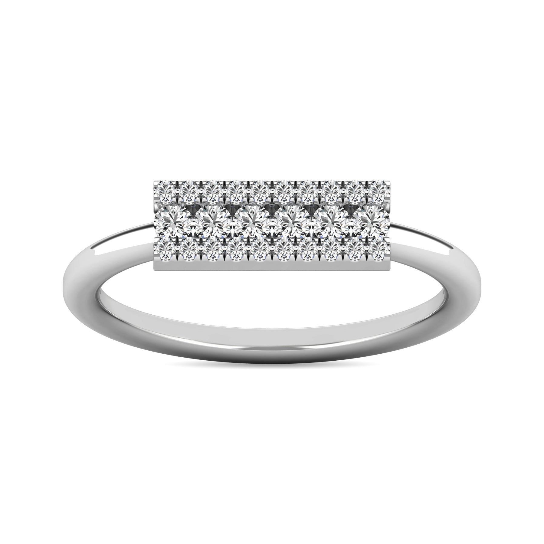 Diamond 1/4 Ct.tw Bar Ring in 14K White Gold