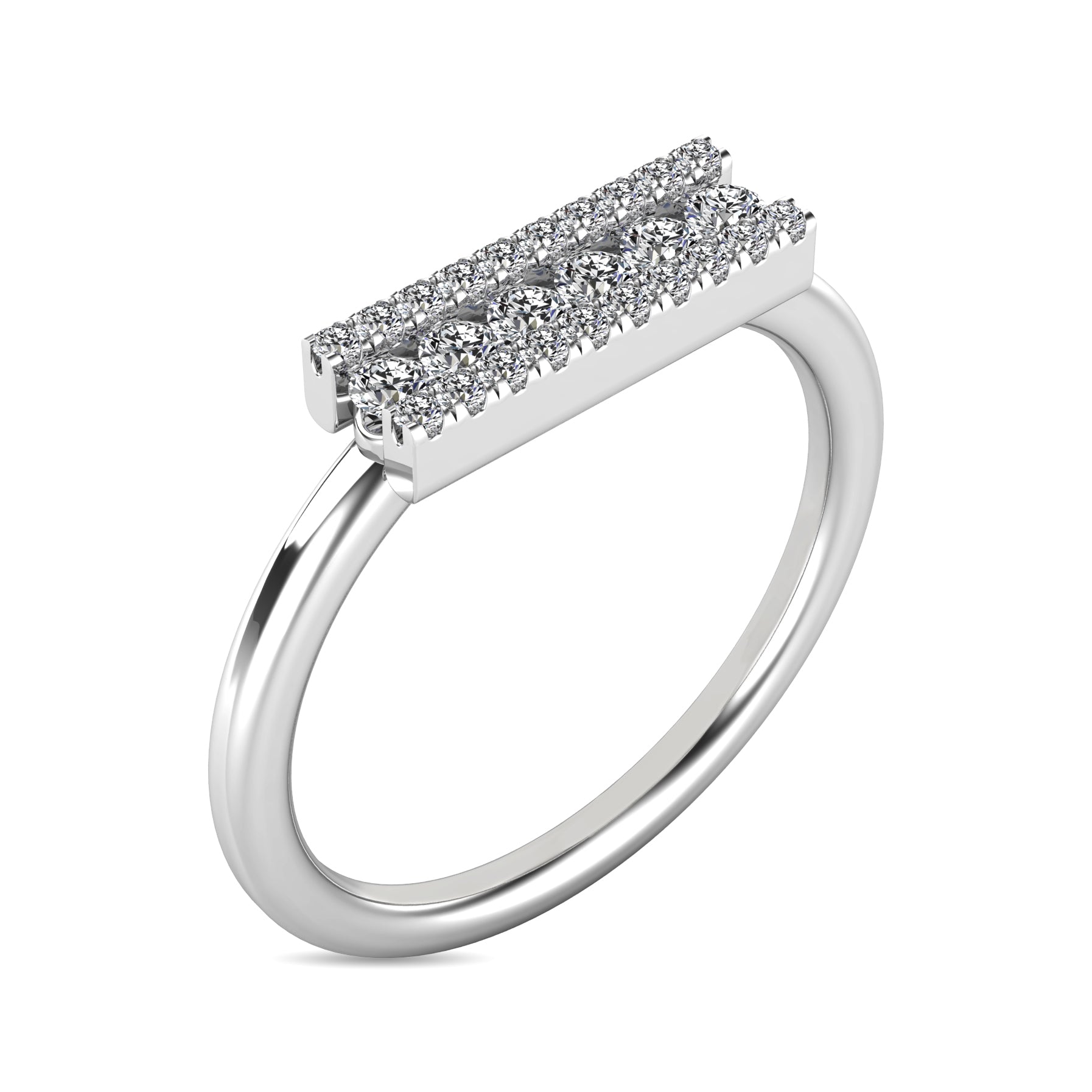 Diamond 1/4 Ct.tw Bar Ring in 14K White Gold