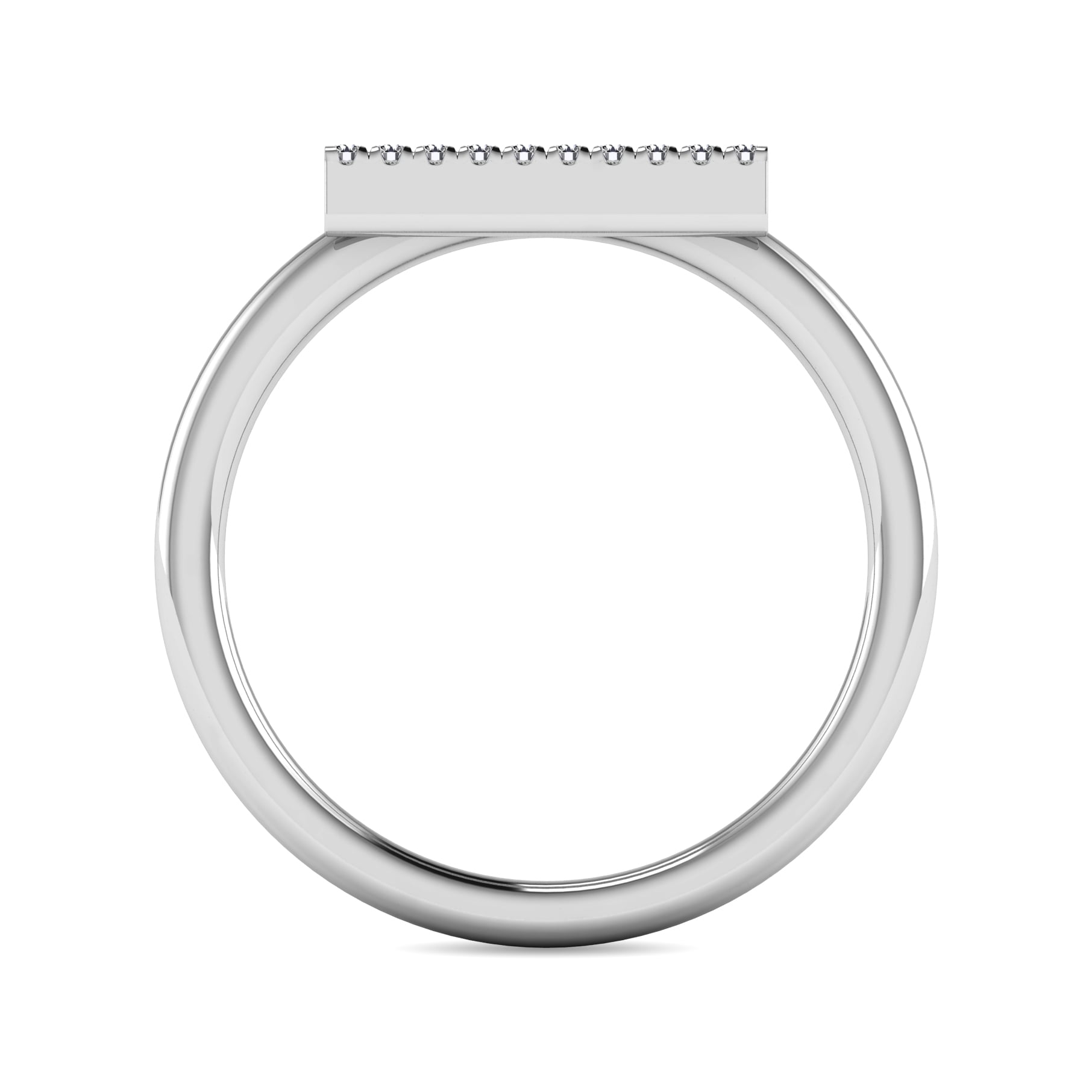 Diamond 1/4 Ct.tw Bar Ring in 14K White Gold