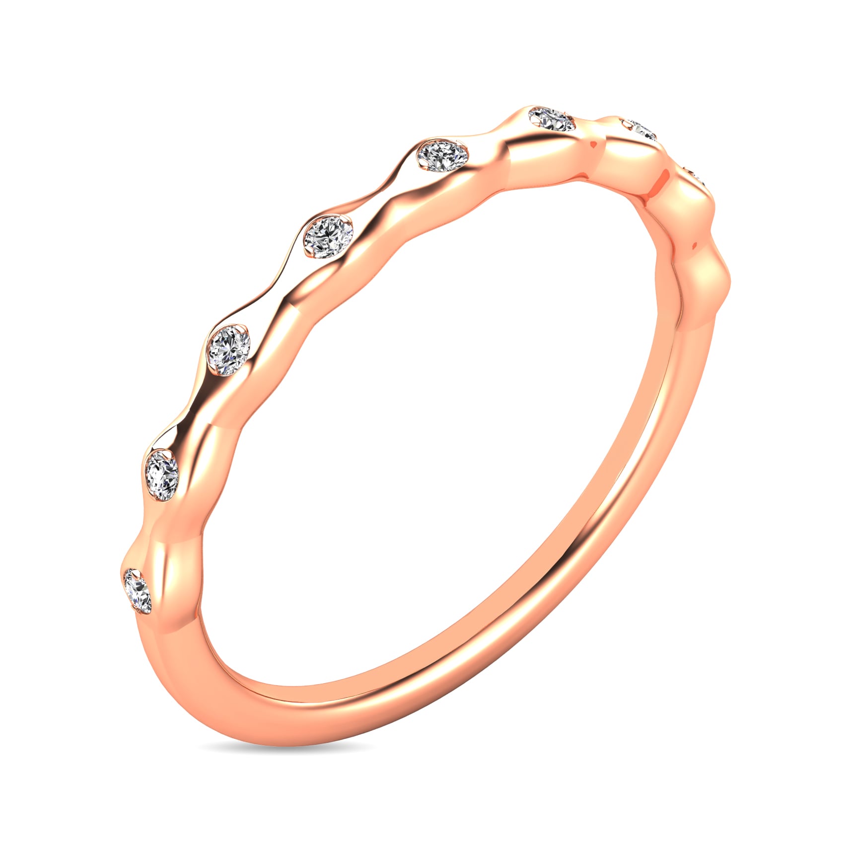 Diamond 1/10 Ct.tw Stackable Ring in 14K Rose Gold