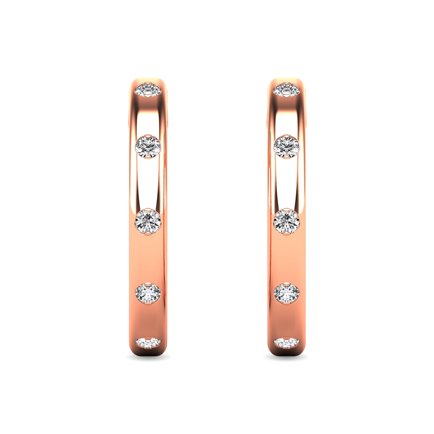 Diamond 1/10 Ct.tw Hoop Earrings in 10K Rose Gold